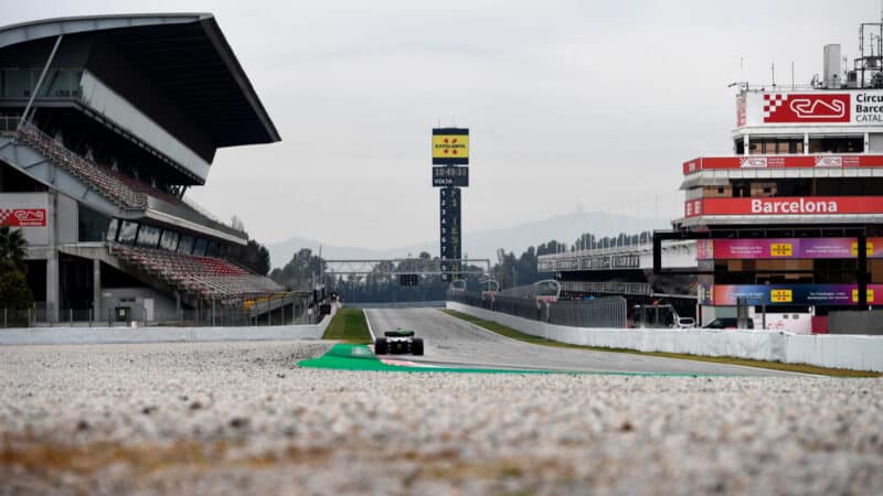 Pierre Gasly during testing at the Barcelona circuit in 2022