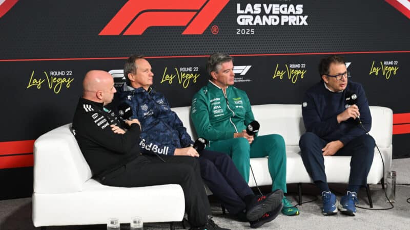 Simone Resta, Deputy Technical Director at Mercedes AMG Petronas F1 Team Paul Monaghan, Head of Car Engineering of Oracle Red Bull Racing Andy Stevenson, Sporting Director at Aston Martin F1 Team and Nikolas Tombazis, FIA Single Seater Director