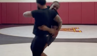 Video: Jon Jones stuns Gable Steveson with trip takedown