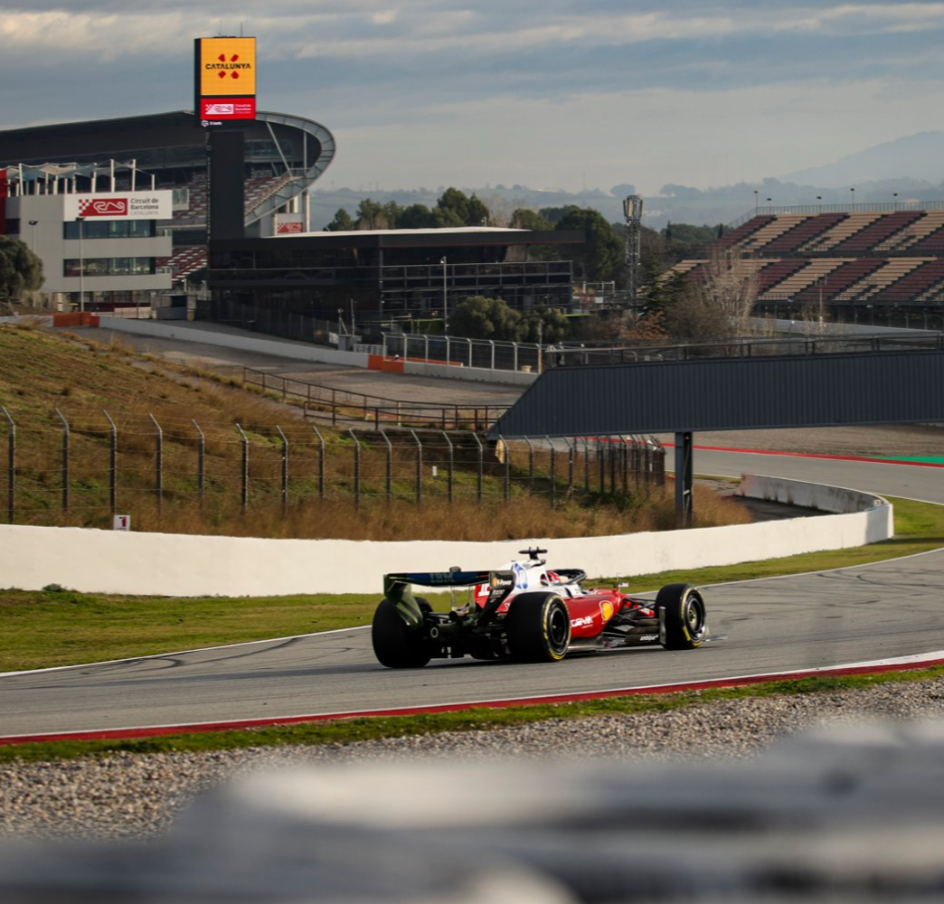 Charles Leclerc testing the 2026 Ferrari car in Barcelona