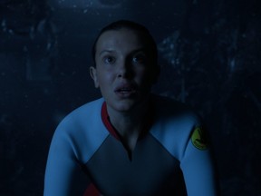 Eleven, played by Millie Bobby Brown, on Stranger Things.