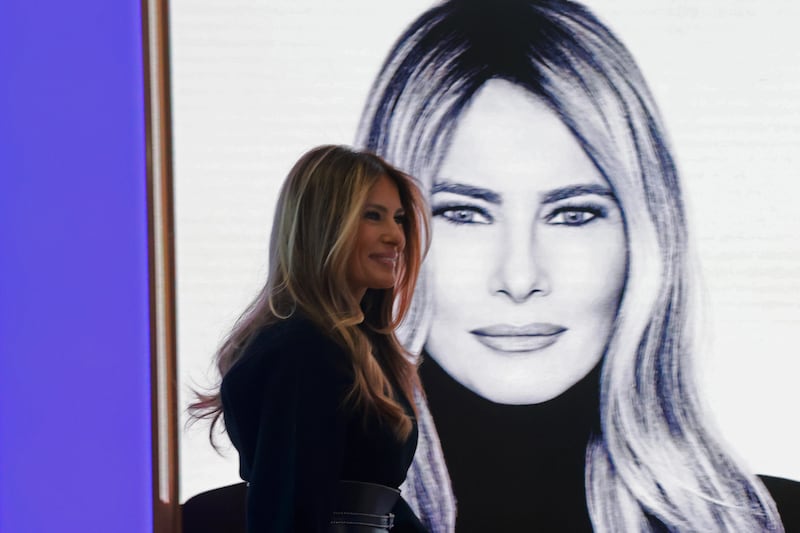 NEW YORK, NEW YORK - JANUARY 28: First lady Melania Trump appears at the New York Stock Exchange (NYSE) where she rang the opening bell on January 28, 2026