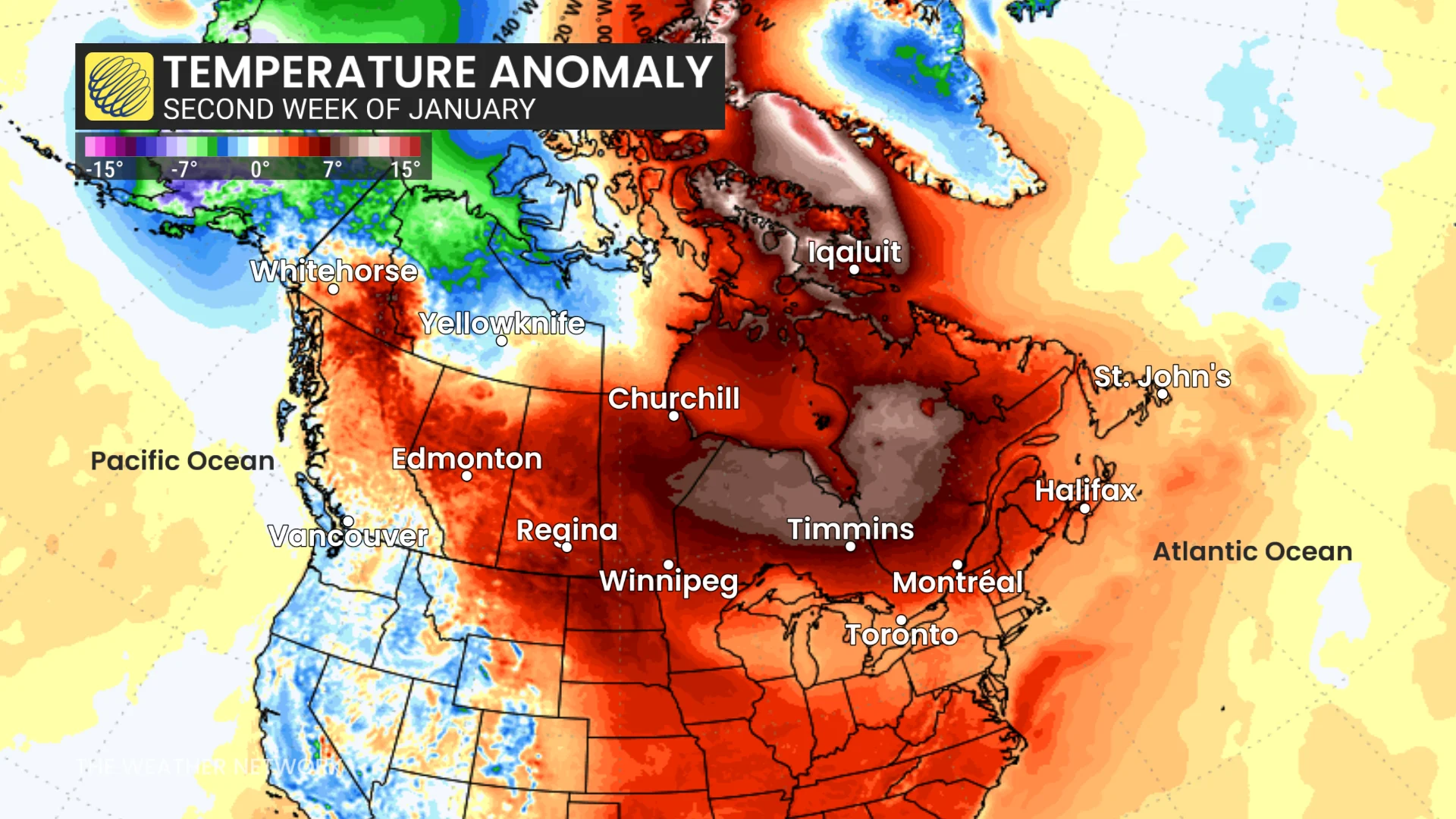 Temperature Anomaly Second Week of January 2026