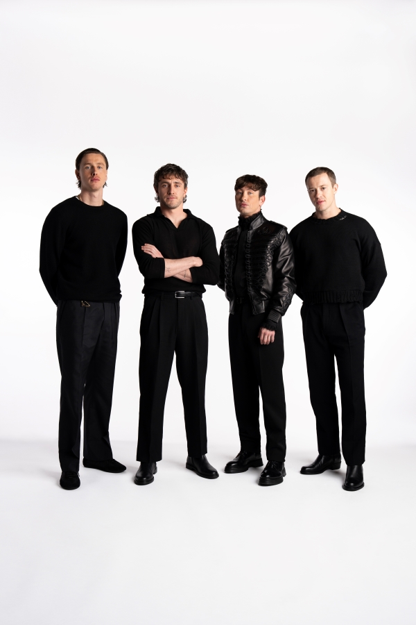 Harris Dickinson, Paul Mescal, Barry Keoghan, and Joseph Quinn as The Beatles