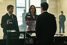 Evan Peters and Rebecca Hal in 'The Beauty.'