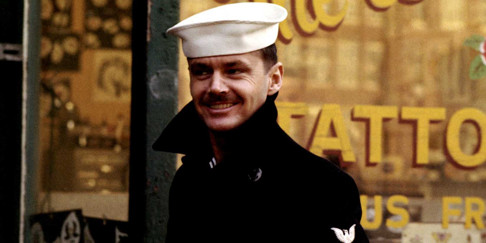 Jack Nicholson smiling in The Last Detail - 1973