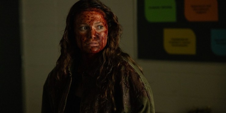 Sloane covered with blood in This Is Not A Test review