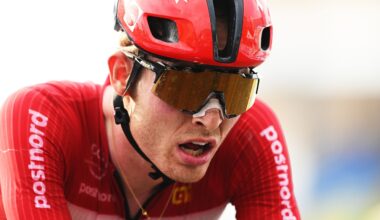 KIGALI, RWANDA - SEPTEMBER 28: Mattias Skjelmose and Team Denmark crosses the finish line on fourth place during the 98th UCI Cycling World Championships Kigali 2025, Men Elite Road Race a 267.5km race from Kigali to Kigali on September 28, 2025 in Kigali, Rwanda. (Photo by Dario Belingheri/Getty Images)