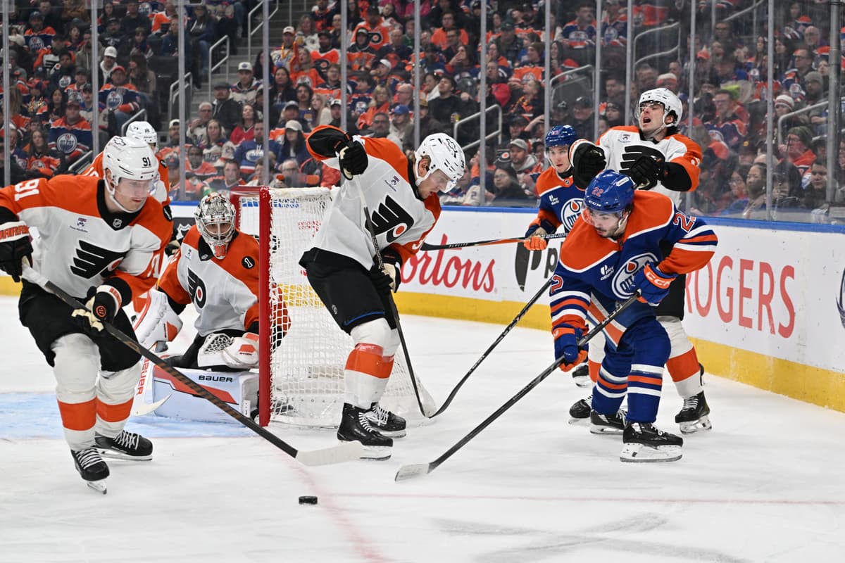 Oilers breakup kid line after loss to Flyers
