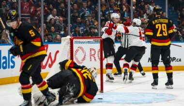 Canucks battle back late but lose 5-4 to Devils