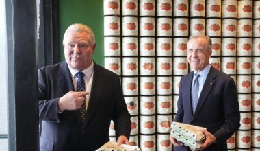 Doug Ford and Mark Carney make up over pizza
