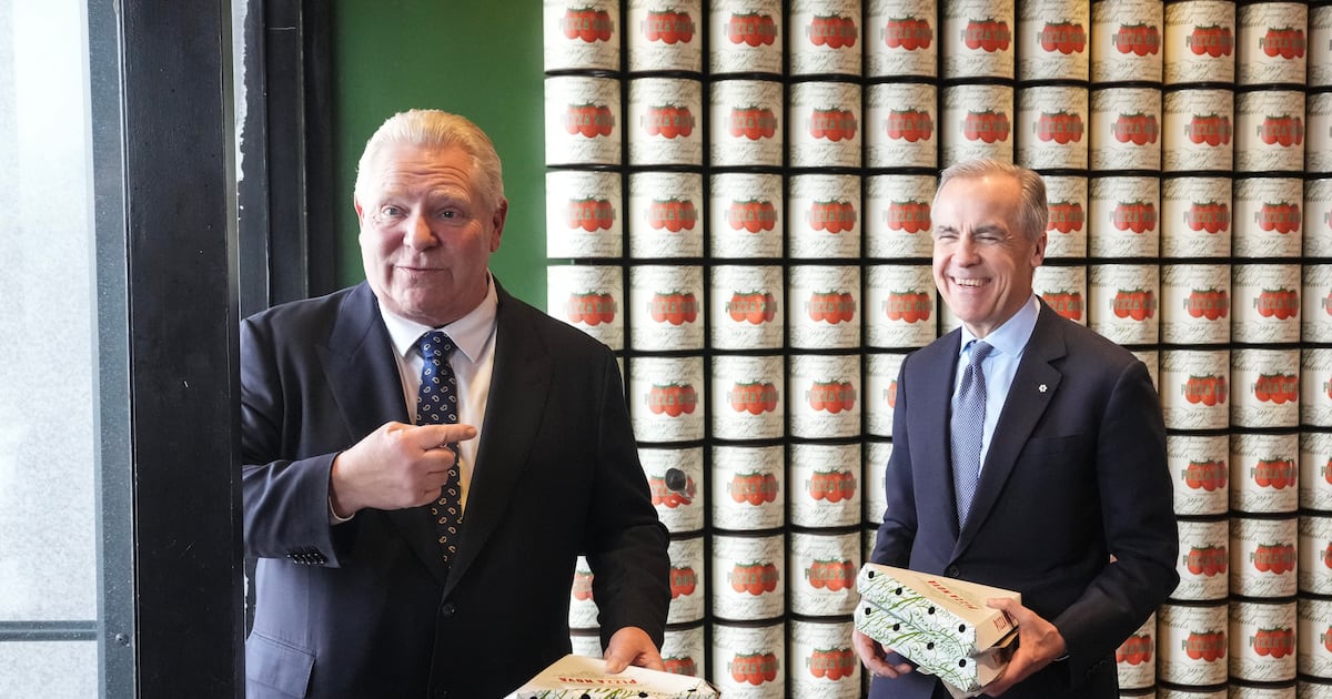 Doug Ford and Mark Carney make up over pizza