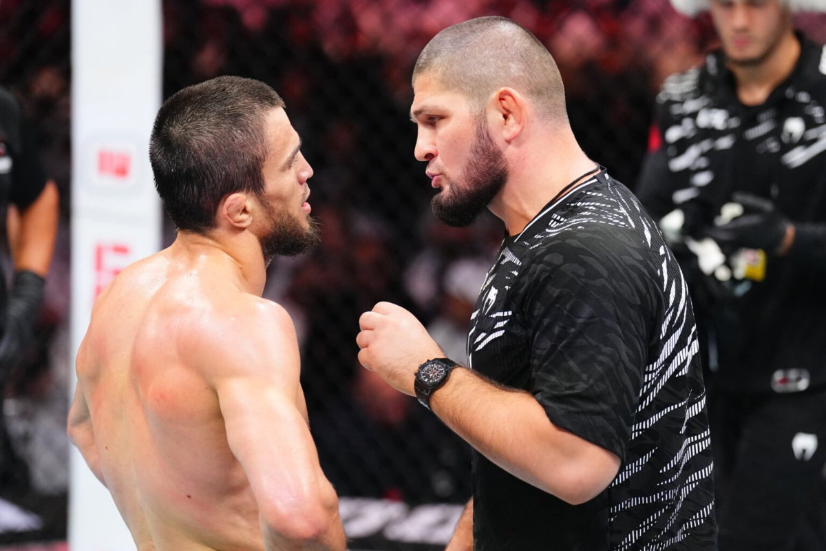 Umar Nurmagomedov speaks to Khabib at UFC 321