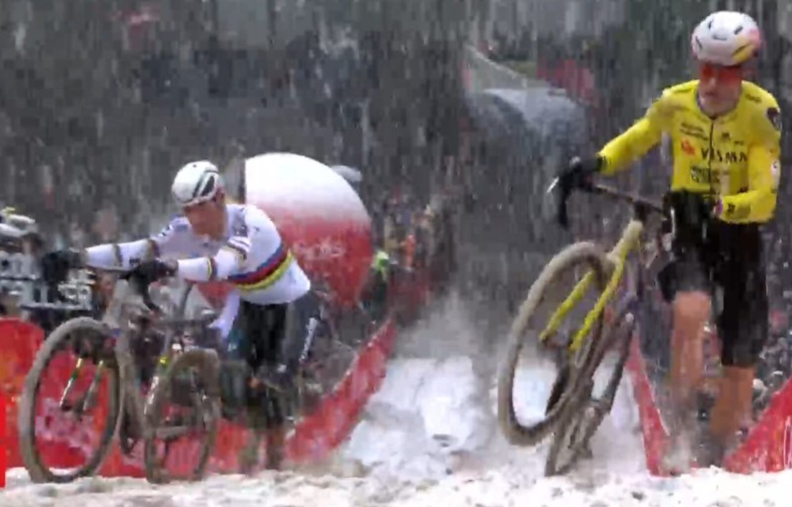 Incredible van der Poel and van Aert duel marred by brutal crash