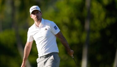 Defending champ Nick Taylor part of five-way tie for lead at windy Sony Open