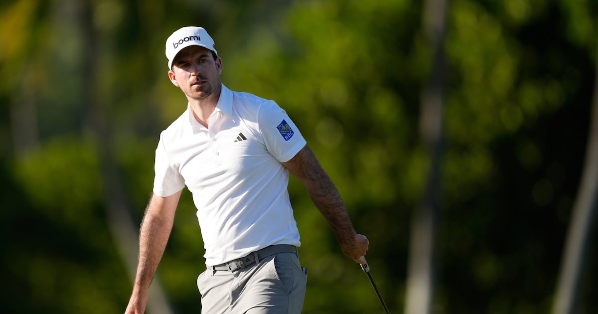 Defending champ Nick Taylor part of five-way tie for lead at windy Sony Open