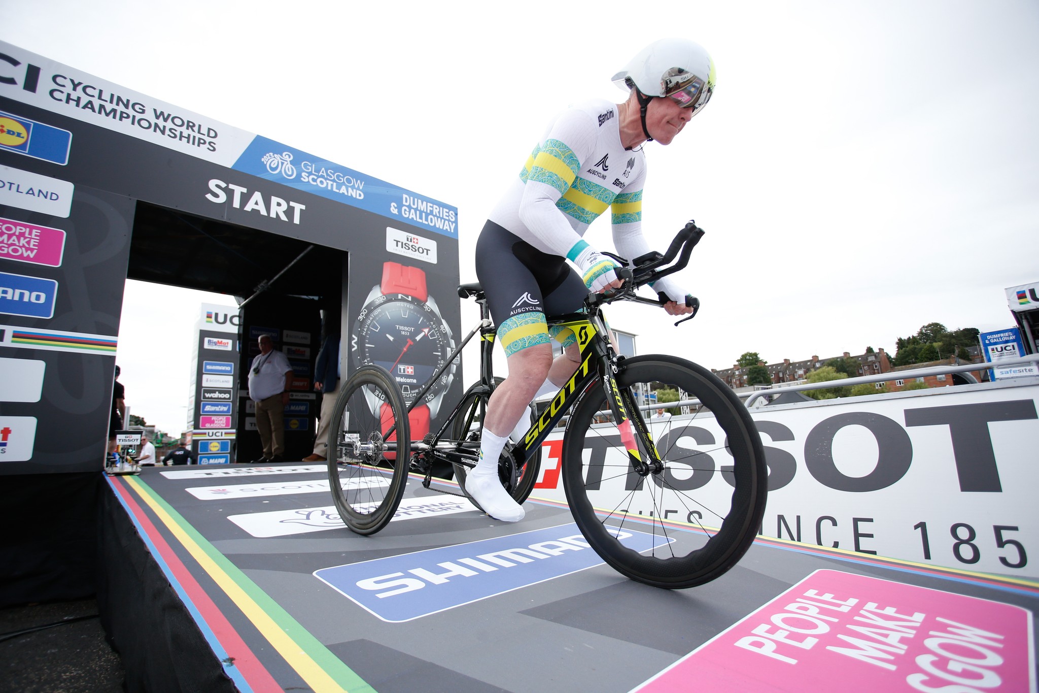 Stuart Jones racing at the 2023 UCI Cycling World Championships in Glasgow, Scotland. Picture: Ed Sykes/SWpix.com