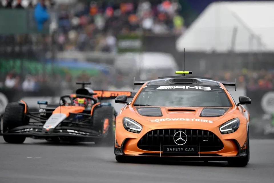 The FIA Safety Car on track during the F1 Grand Prix of Great Britain