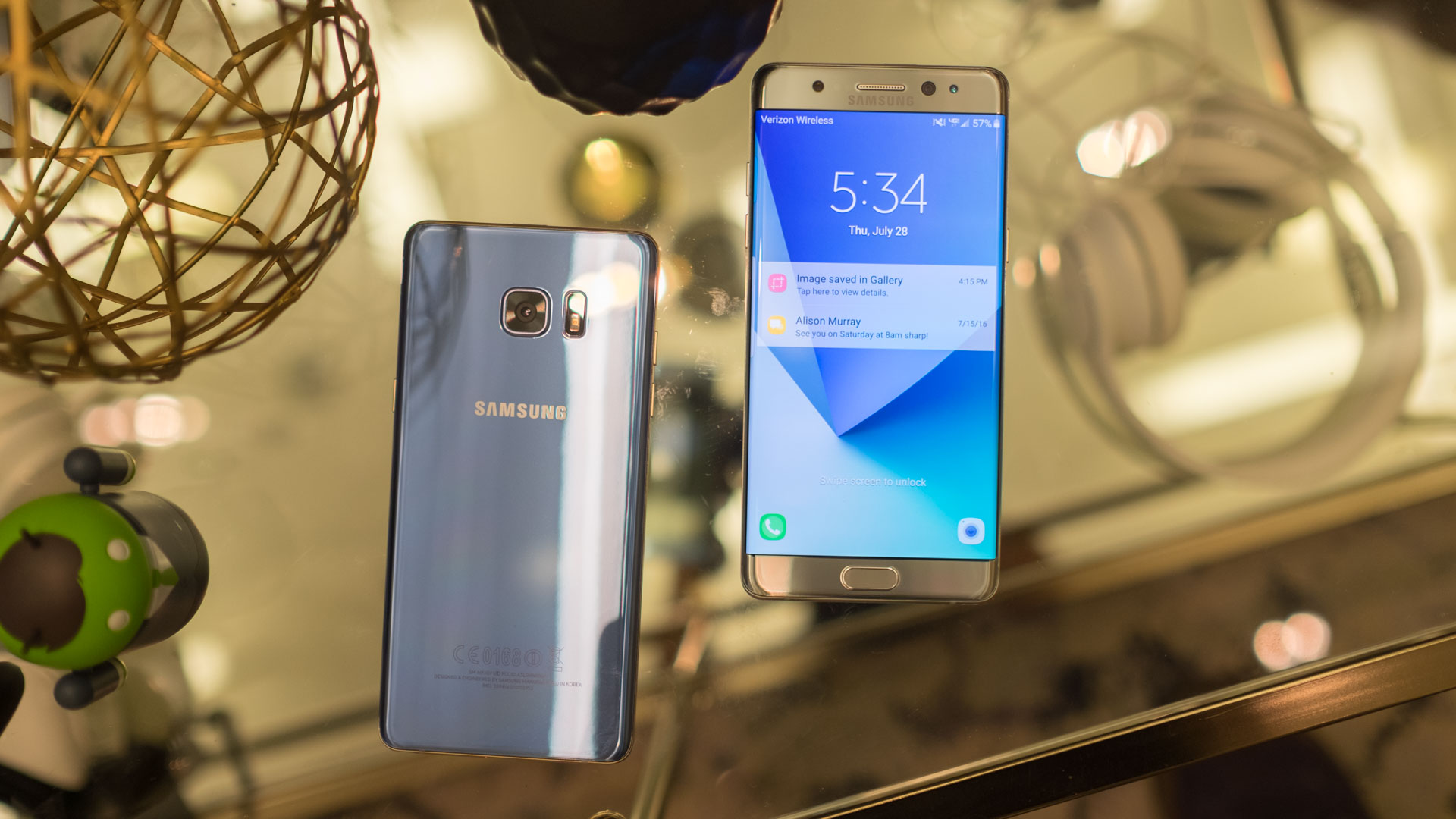 Two Galaxy Note 7 phones