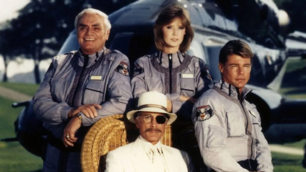 A promotional image for the TV show Airwolf