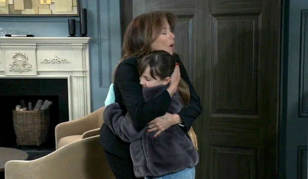 Alexis hugs Scout GH