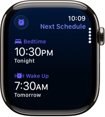 Apple watch sleep schedule.