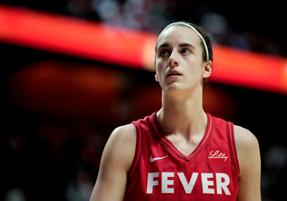 UNCASVILLE, CONNECTICUT - SEPTEMBER 25: Caitlin Clark #22 of the Indiana Fever looks on as she plays the Connecticut Sun during the first quarter of Game Two of the 2024 WNBA Playoffs first round at Mohegan Sun Arena on September 25, 2024 in Uncasville, Connecticut. (Photo by Joe Buglewicz/Getty Images)Joe Buglewicz/Getty Images