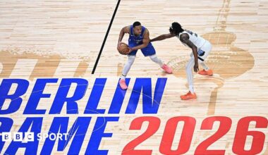 Desmond Bane of the Orlando Magic handles the ball during the game against the Memphis Grizzlies as part of the 2026 NBA Berlin Game
