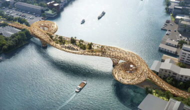 serpentine pedestrian bridge to bring elevated garden to bangkok