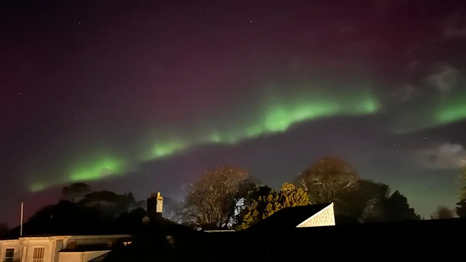 The northern lights over BBC South West in Plymouth