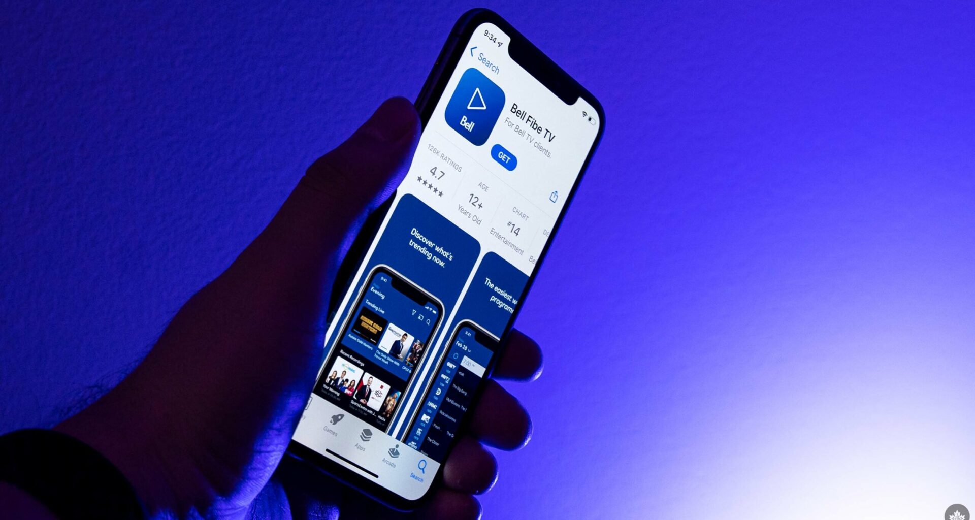 Bell Fibe TV app on iPhone