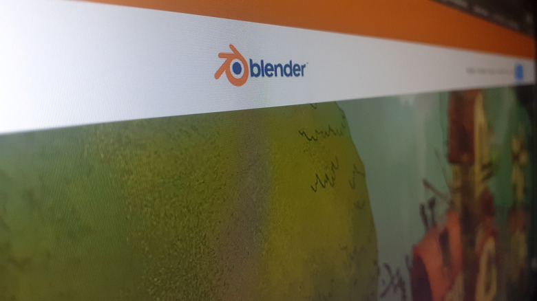 Close up image of Blender website