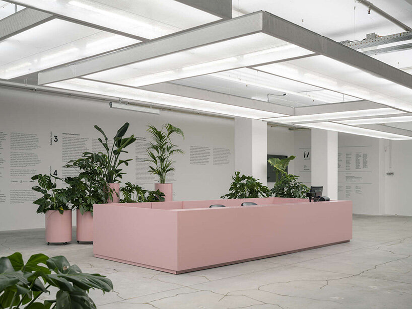 BUREAU assembles fragments of iconic institutions into scenography for garagem sul, lisbon