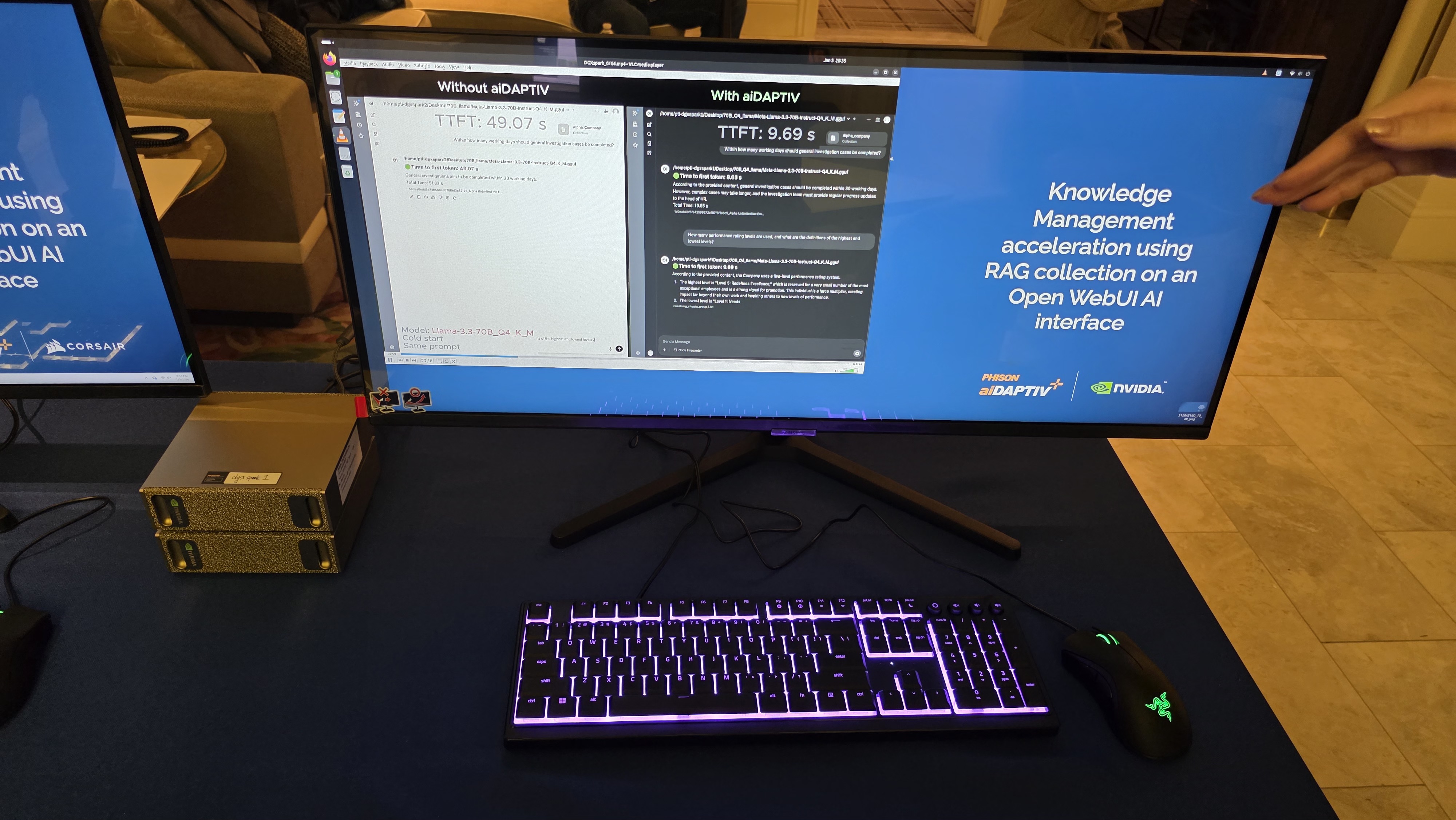 Phison's aiDAPTIV+ demonstration.