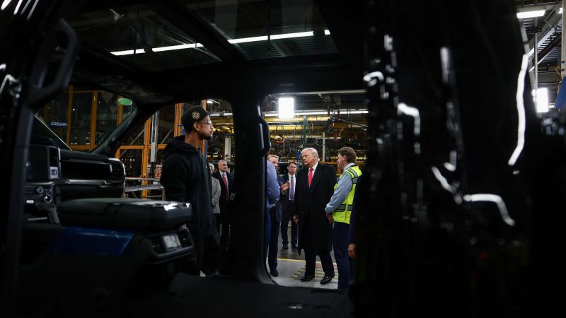 Michigan visit: Trump appears to flip someone off at a Ford plant