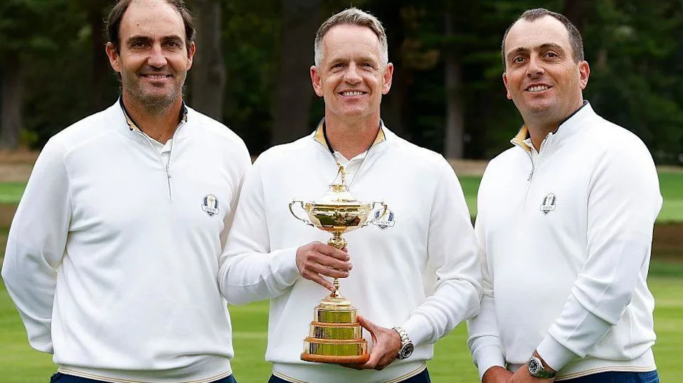 Edoardo Molinari, Luke Donald and Francesco Molinari with the Ryder Cup