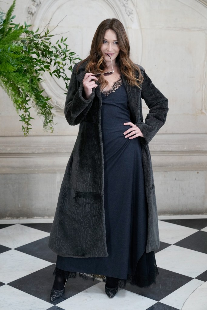 Carla Bruni attends the Christian Dior Haute Couture show during Paris Fashion Week.