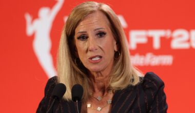 Cathy Engelbert at the mic