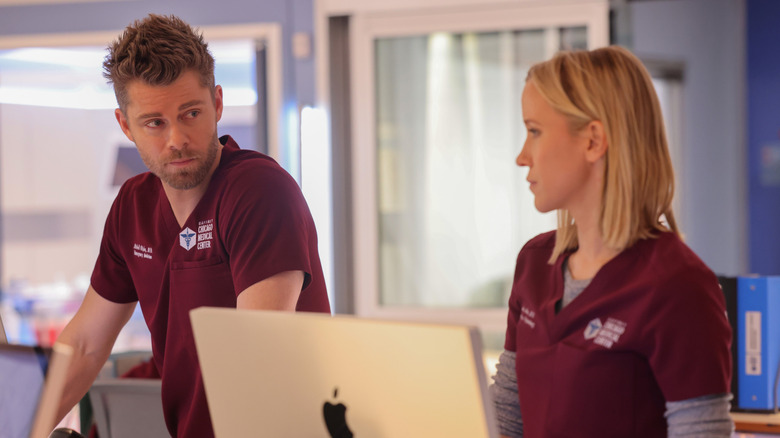 Dr. Hannah Asher and Dr. Mitch Ripley in Chicago Med Season 10