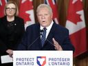 Ontario Premier Doug Ford speaks to the media on Jan. 21, 2026, regarding the federal government's decision to allow Chinese EVs into Canada.