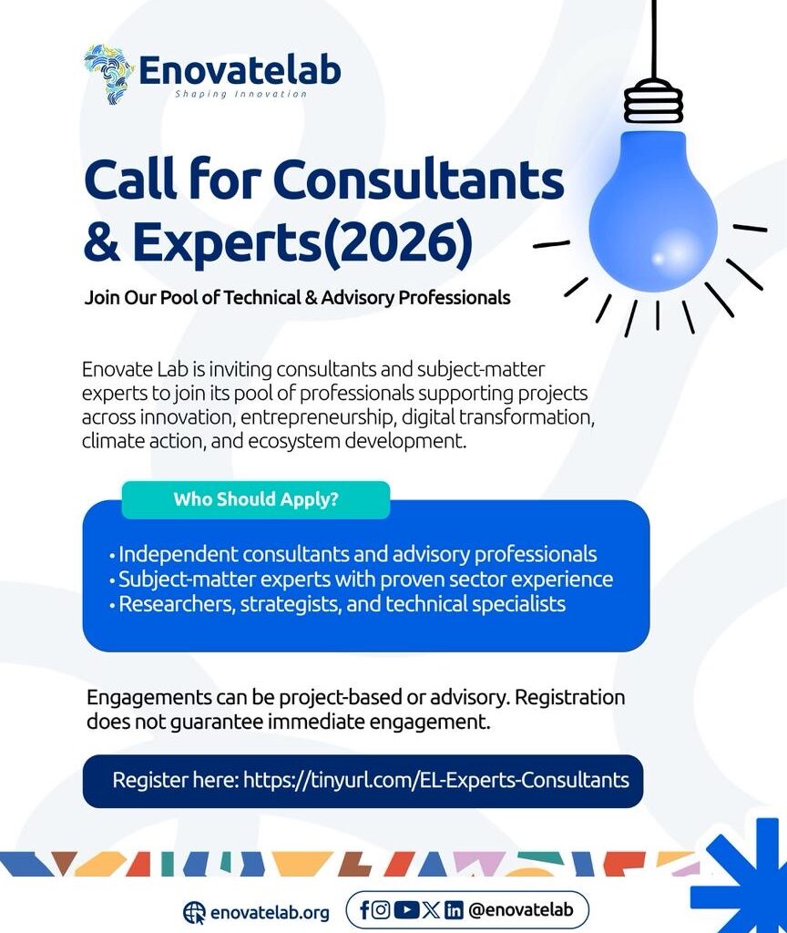 Call for Consultants: Enovate Lab’s Expert Pool 2026