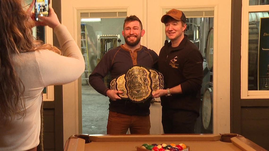 MMA champion Aaron Kennedy celebrates title defense with hometown celebration in Honesdale
