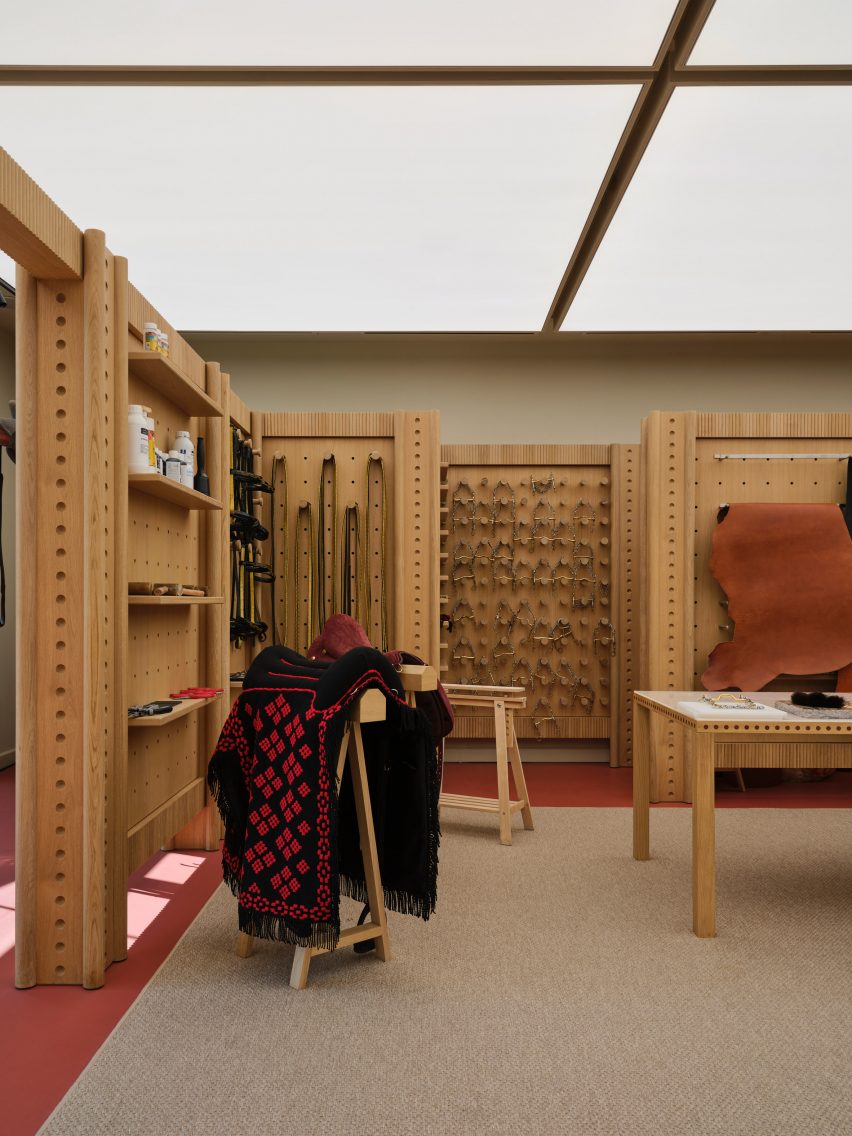 Saddle workshop inside Abu Dhabi riding school ADREA
