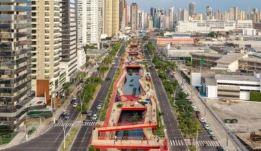 elevated linear park reclaims canal in brazilian city center