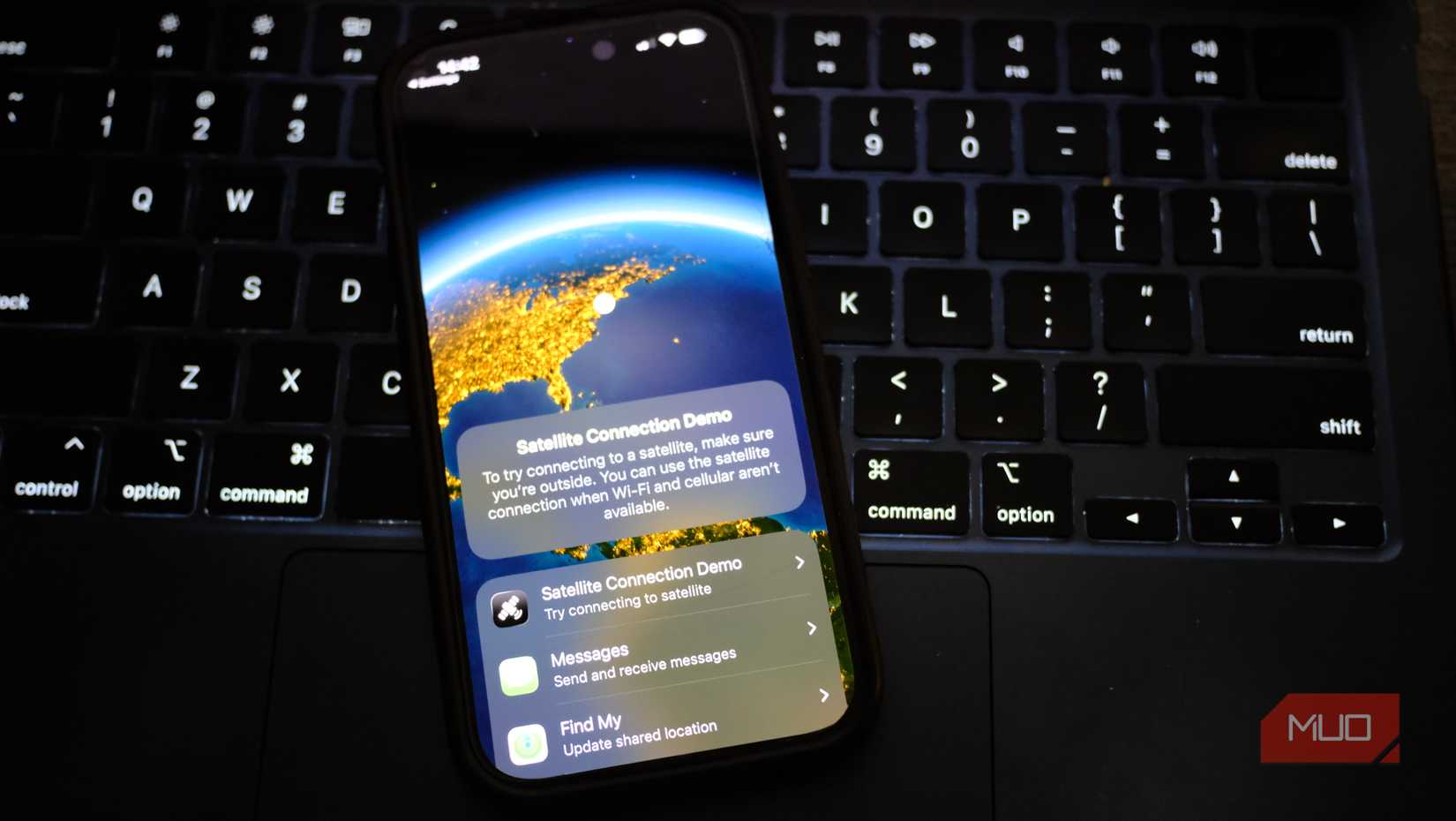 An iPhone showing the Emergency SOS demo
