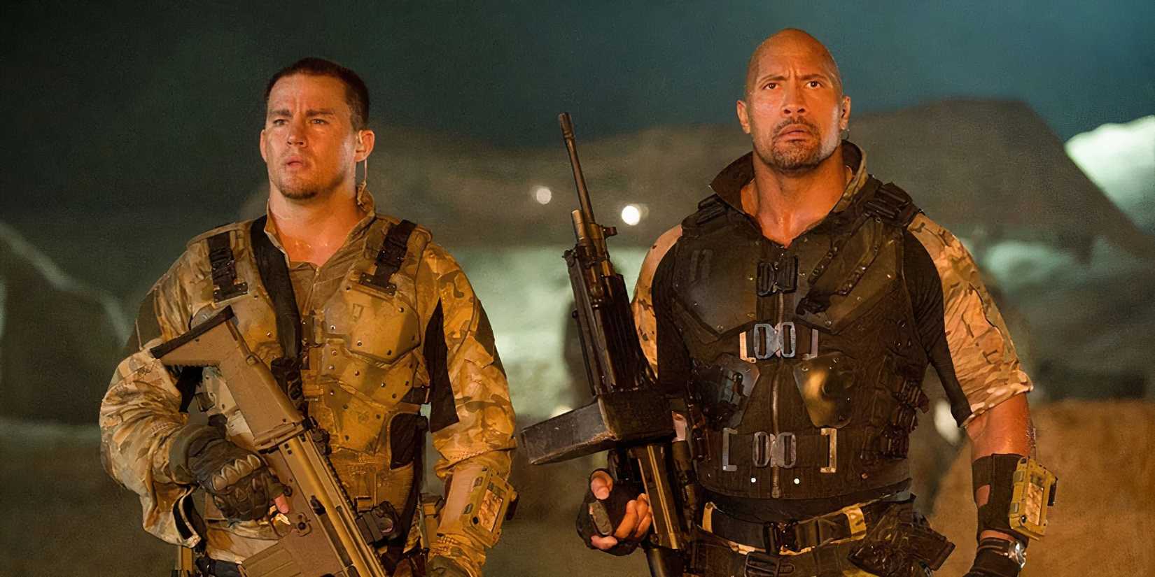Duke (Channing Tatum) and Roadblock (Dwayne Johnson) in GI Joe Retaliation