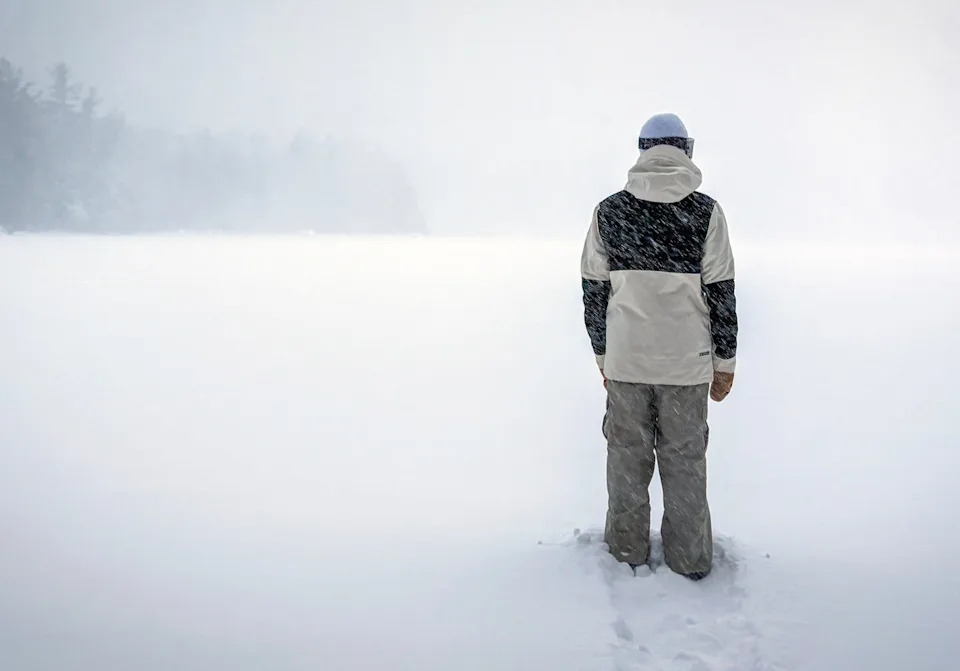 More than an inch an hour of snow is falling Jan. 25 in Ashburnham at frozen Upper Naukeag Lake.