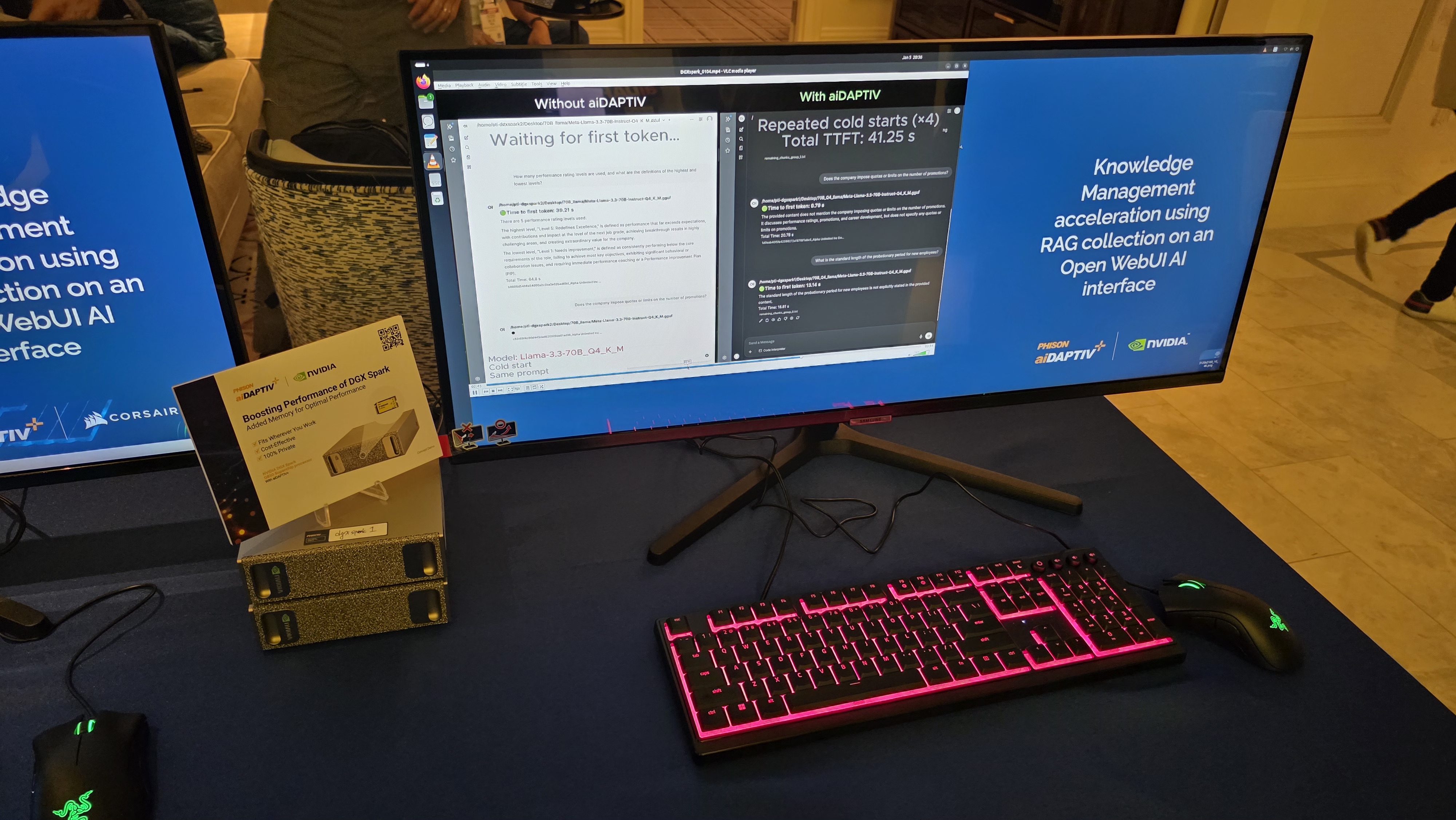 Phison's aiDAPTIV+ demonstration.