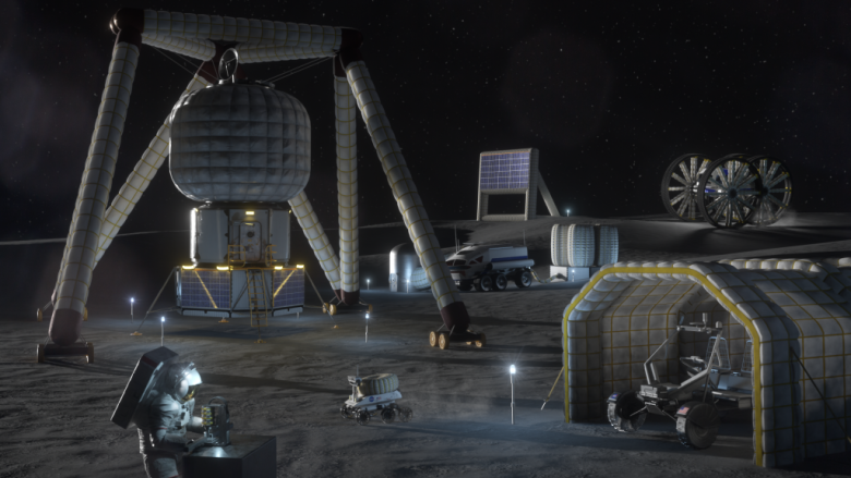 Illustration of a moon mining operation. Credit: NASA