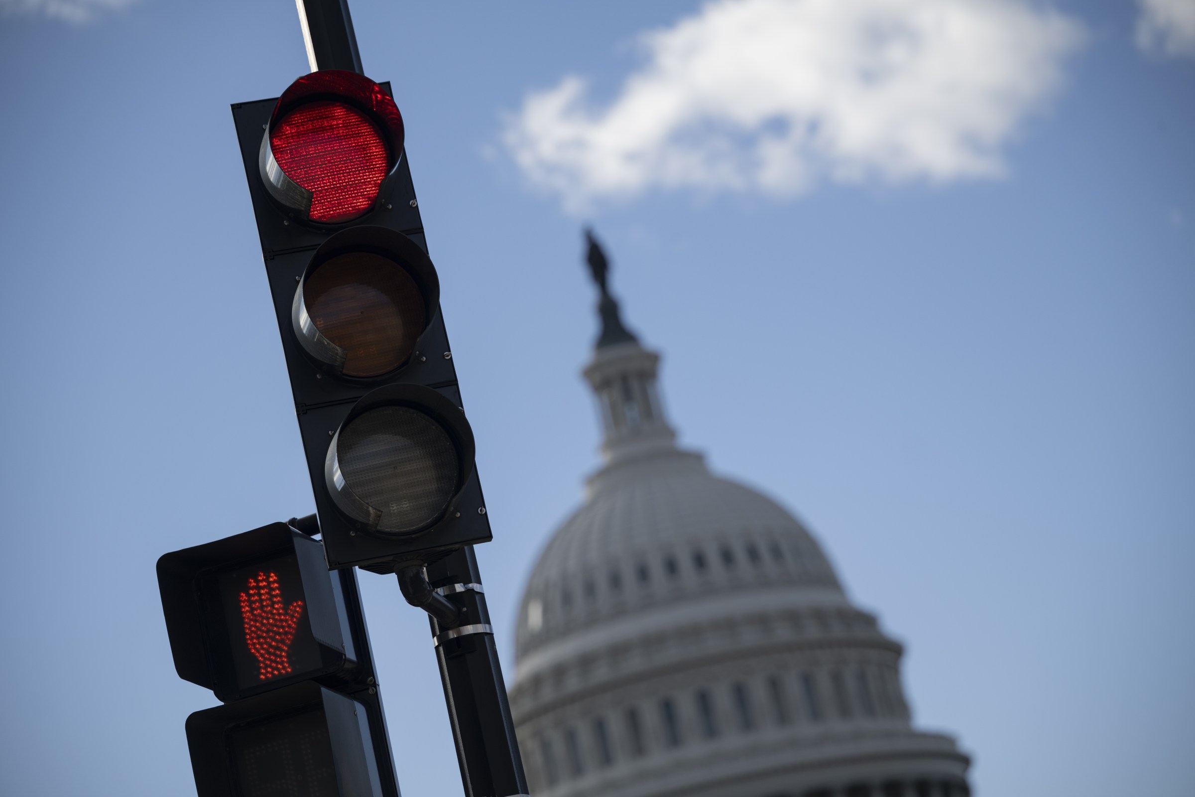 WASHINGTON DC, UNITED STATES - NOVEMBER 11: The United States Capitol building is seen in Washington D.C., United States, on November 11, 2025. The US Senate passed legislation Monday to end the longest-ever government shutdown and sent it to the House of Representatives for final approval, which is now in its 42nd day. (Photo by Celal Gunes/Anadolu via Getty Images)